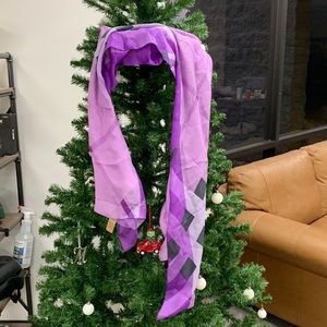 Burberry 100% Silk Scarf Purple and Black